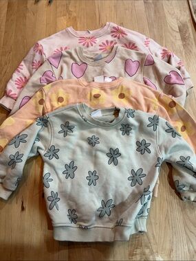 Adorable Zara Toddler Girl Sweatshirt Bundle